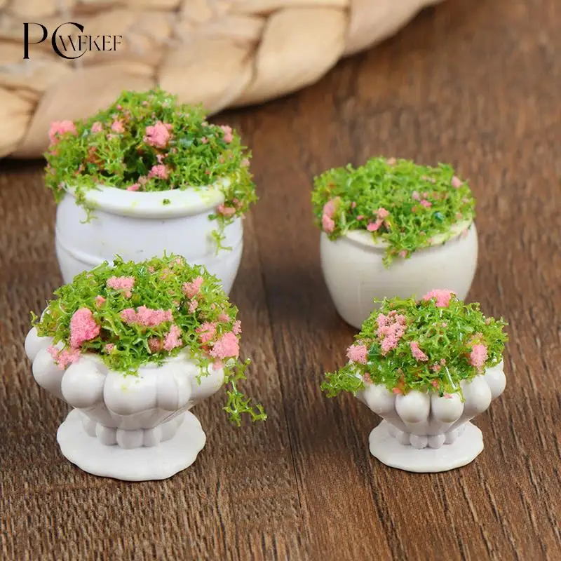 

2pcs Dollhouse Furniture 1:12 Accessories Mini Green Plant Bonsai Flower Pots