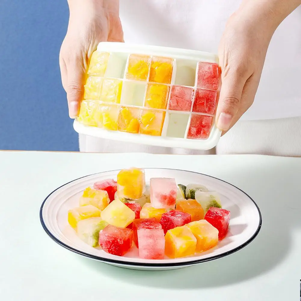 

Ice Cube Popsicle Mold Easy Release Non-sticky No Odor Flexible Soft Material Make Ice Cube Dustproof Summer Ice Cube Popsicle D