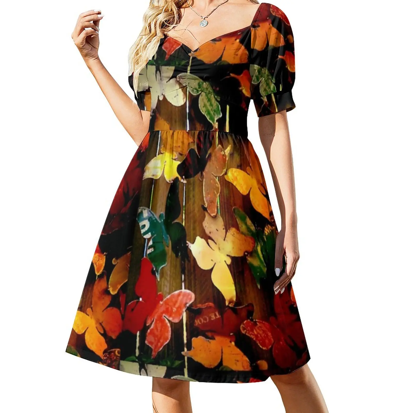 

Butterfly Art Dress Colorful Butterflies Print Pretty Dresses Summer Street Wear Casual Dress Printed Clothing Big Size 3XL 4XL