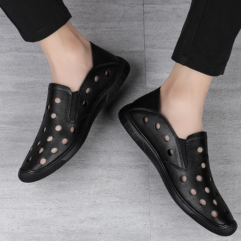 2023 летняя дизайнерская обувь из натуральной кожи с перфорацией мужские