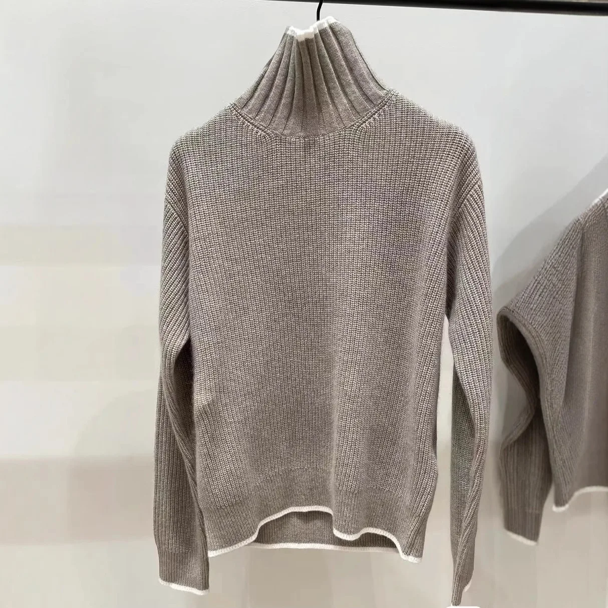 Свитер для женщин новинка 2024 осень-зима повседневный пуловер с высоким