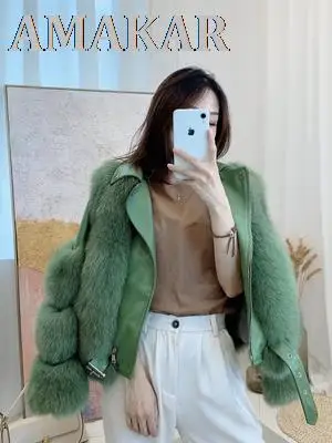 Real Fox Fur Coats With Genuine Sheepskin Leather Wholeskin Natural Fox Fur Jacket Outwear Luxury Design Women Winter New enlarge