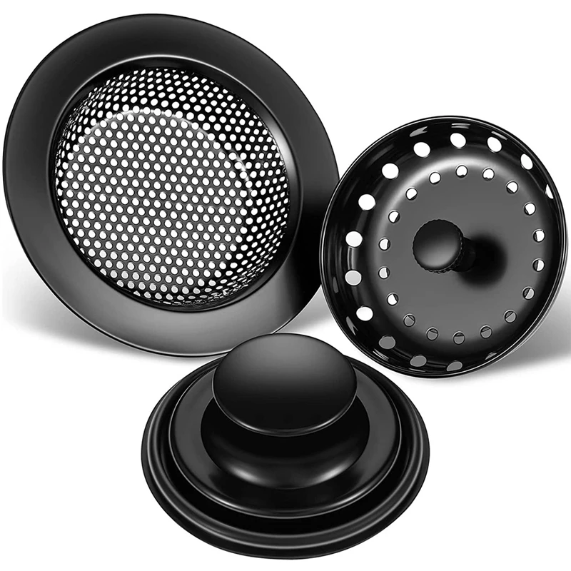 

3 Piece Kitchen Sink Plug Filter Garbage Disposal Plug, Stainless Steel Universal Anti-Clogging Kitchen Sink Filter