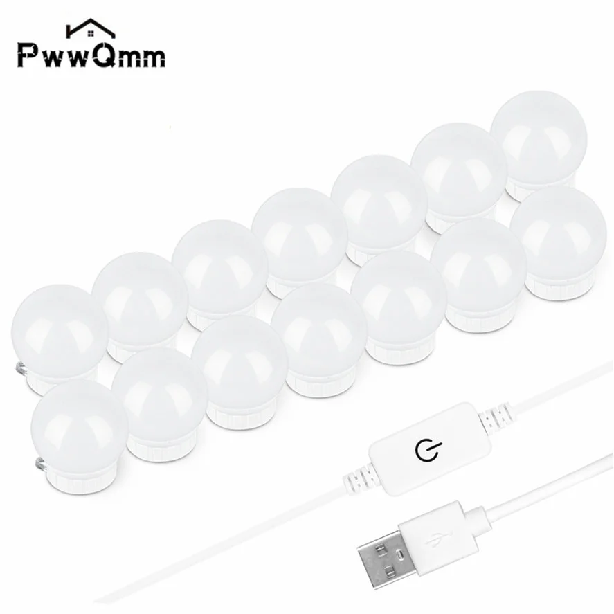 

LED Makeup Light USB Three-tone Light Mirror Headlight Mirror Light Makeup Mirror Bulb Mirror Decorative Light Vanity Lamp
