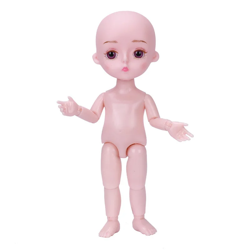 

Кукла OB с фиолетовыми глазами, 13 подвижных шарнирных кукол, обнаженное тело, милая лысая голова, игрушка «сделай сам» для макияжа, для девочек, кукла для подарка, 16 см