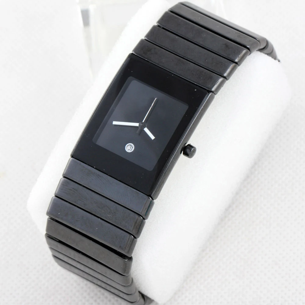 

mens Womens watch Ceramic quartz Movement black Gold Couple wristwatches