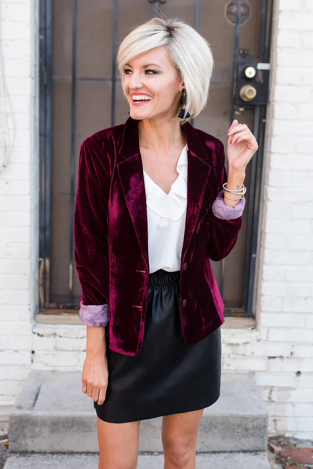 2023 velvet long sleeve notched collar slim women blazer Green black casual jacket