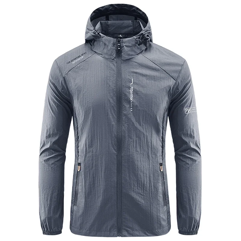 

Sun-Protective Thin Jacket Men Hiking Fishing Summer Outdoor Quick Dry Cycling Hooded Gym Sport Windbreaker Ultra Light Coats