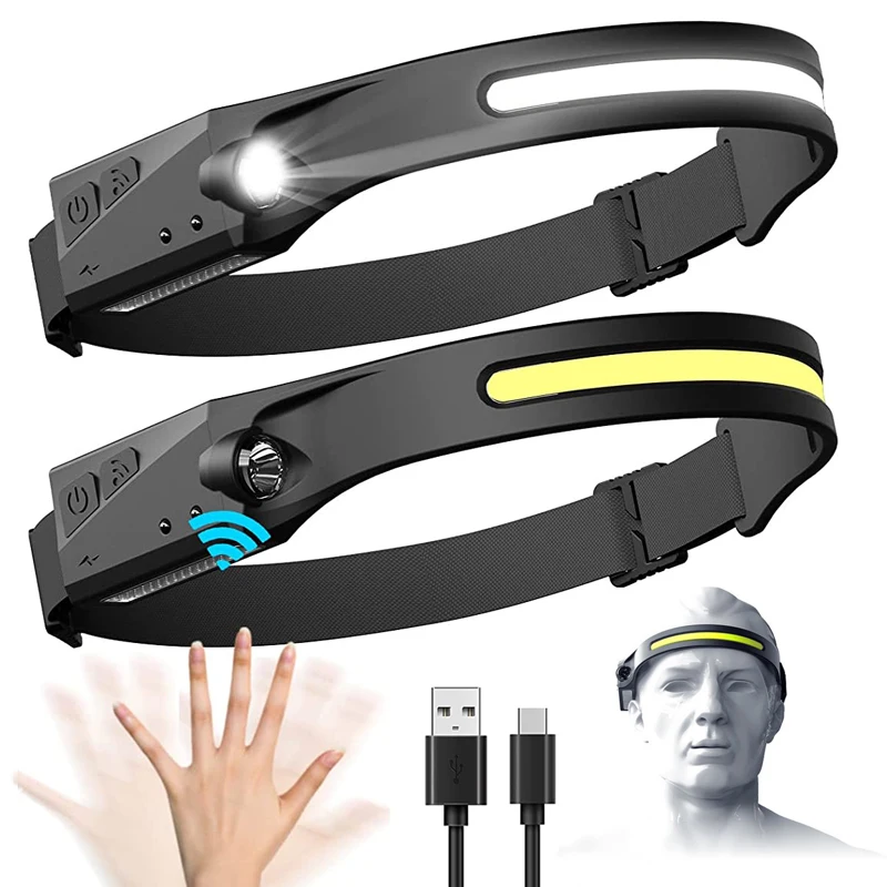 

Head Motion 5 Headlight Camping Outdoor Sensor Lights Charging Portable Waterproof Fishing Modes Headlamp Torch
