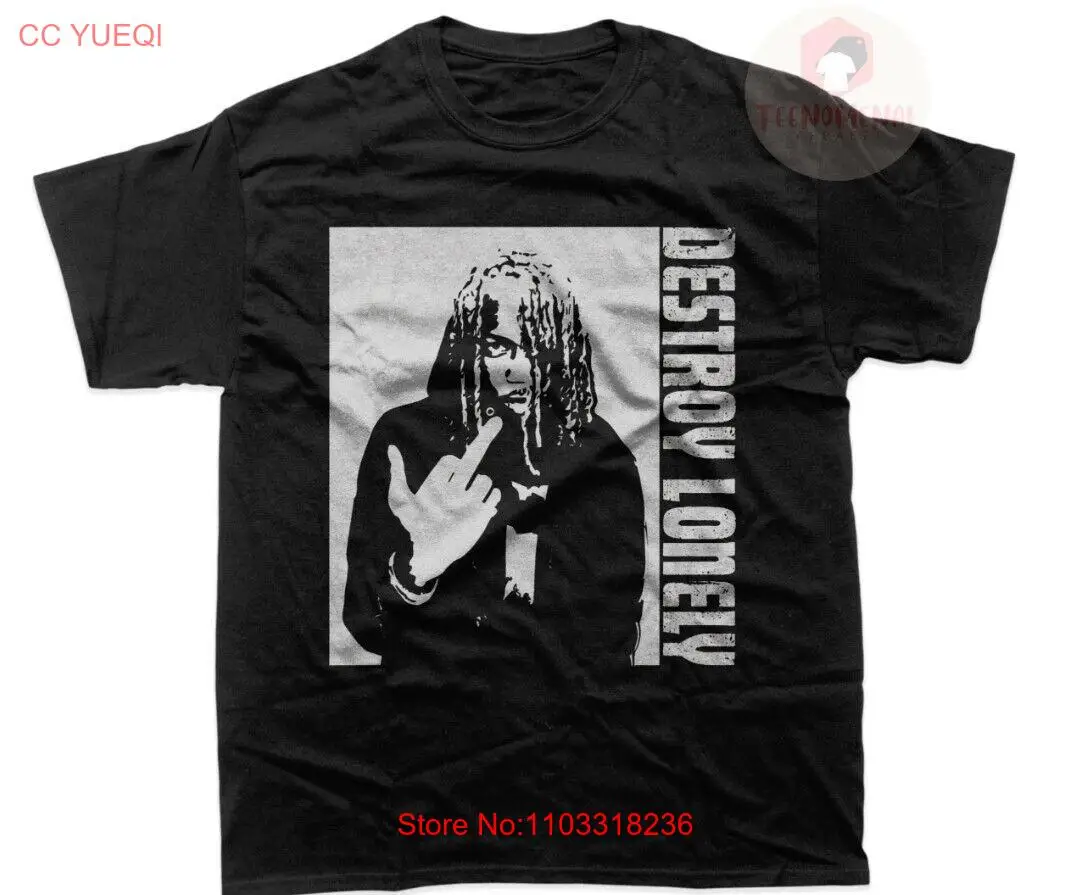 Футболка унисекс Destroy Lonely — футболка с рисунком рэп-музыки рубашка без альбома