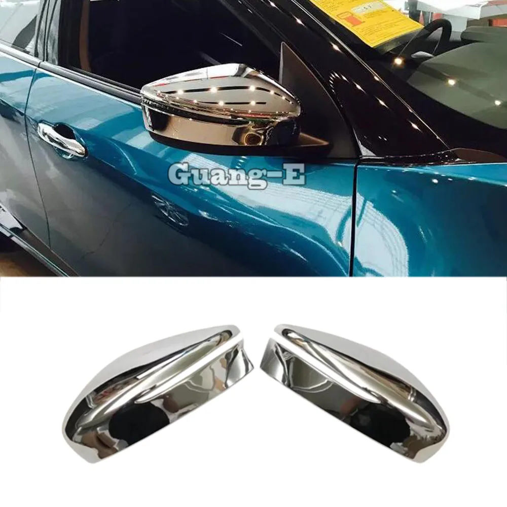 

For Nissan Leaf 2017 2018 2019 2020 2021 Car Body ABS Chrome Back Rear View Eyebrow Side Door Mirror Cover Stick Trim Frame 2pcs