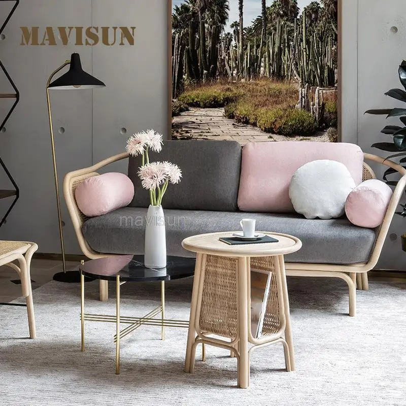 Новый современный ротанговый боковой столик для дома в гостиную спальню новый