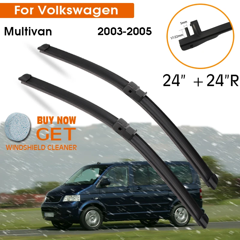 

Car Wiper Blade For Volkswagen Multivan 2003-2005 Windshield Rubber Silicon Refill Front Window Wiper 24"+24"R LHDRHD Accessorie