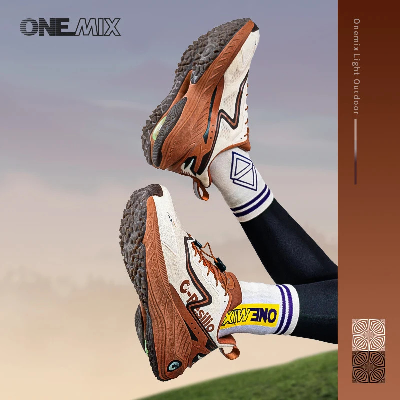 ONEMIX Autumn Winter Light 0utdoor Shock Absorbable Lightweight Cross-country Running Shoes Men Non-slip Wear-resistant Climbing