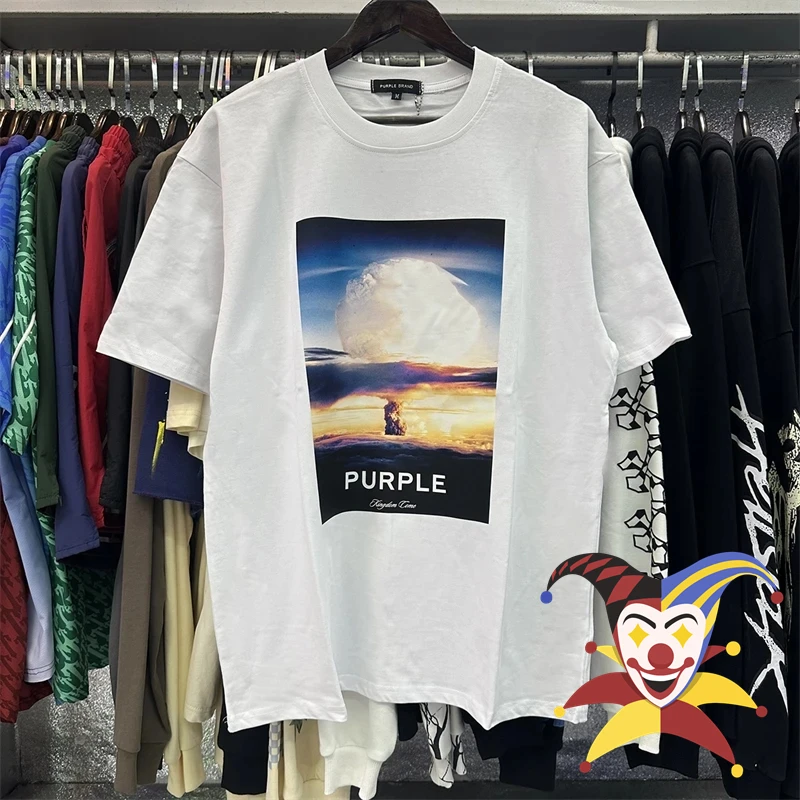 

New Purple T-Shirt Men Women Mushroom Cloud T Shirt Top Tee