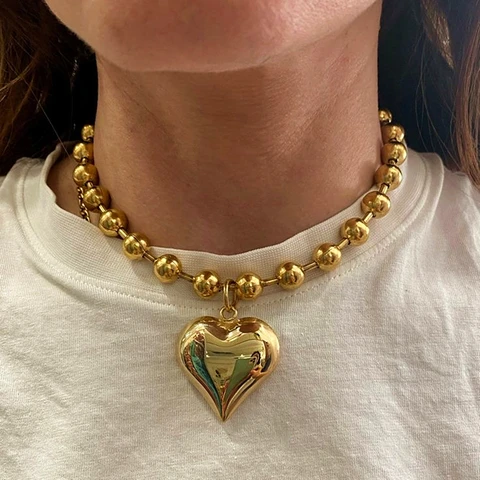Женское винтажное ожерелье с кулоном в виде сердца