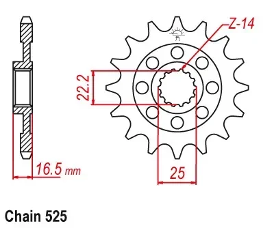Передняя звездочка мотоцикла 525 14T 15T для Ducati 796 821 939 1000 Hypermotard 749 R 820 Hyperstrada 848 Evo 992 Sport
