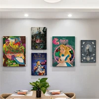 disney alice in wonderland classic movie posters kraft paper sticker home bar cafe kawaii room decor