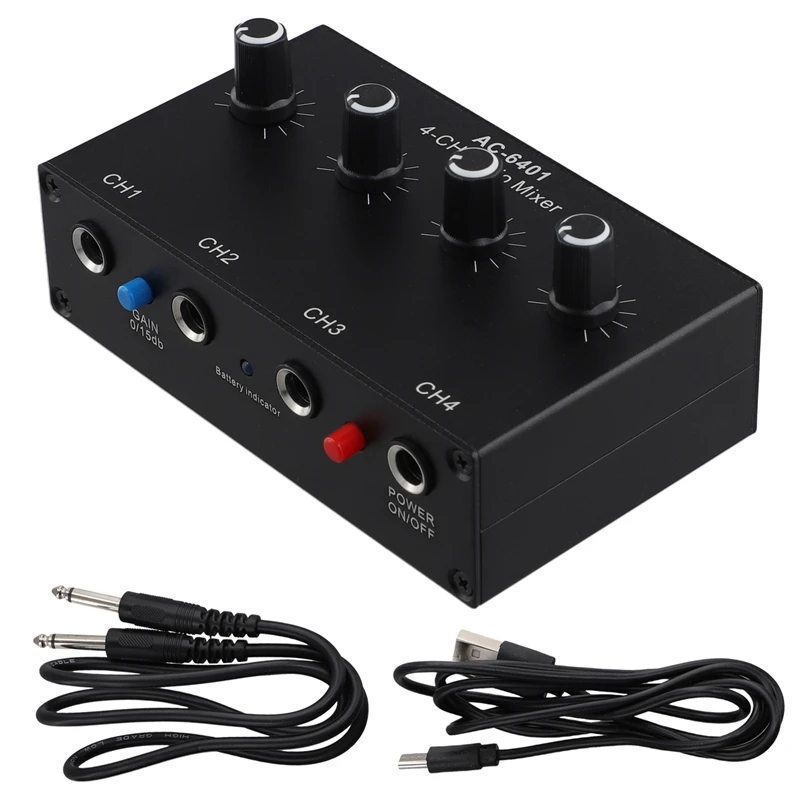 AC-6401 Microphone Condenser Sound Card PC Computer Audio USB Electric Guitar Live Broadcast Recording