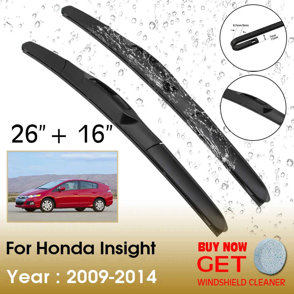 

Car Wiper Blade For Honda Insight 26"+16" 2009-2014 Front Window Washer Windscreen Windshield Wiper Blades Accessories