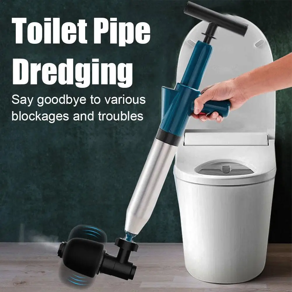 

Toilet Clogged Unclogging Device Pipe Plunger High Bath Aiment Gun Toilets Dredge Drain Unclog Pressure Sink Plunger Shower A9r9