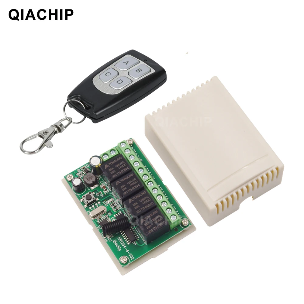 

33MHz Universal Wireless DC 12V 4CH RF Remote Control Switch Receiver Module & 433 MHz Transmitter Learning Code