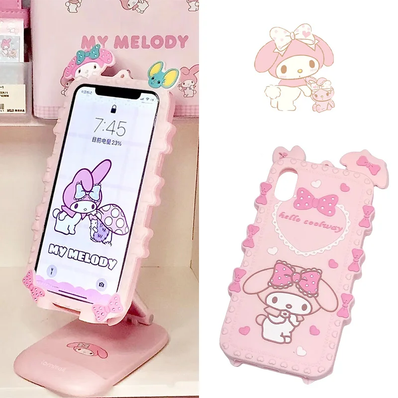 Купи New Kawaii My Melody Mobile Phone Case Sanrio iPhone 14 13 12 11 X Xs Plus Pro Max Protective Shell Toys Girls Christmas Gifts за 247 рублей в магазине AliExpress