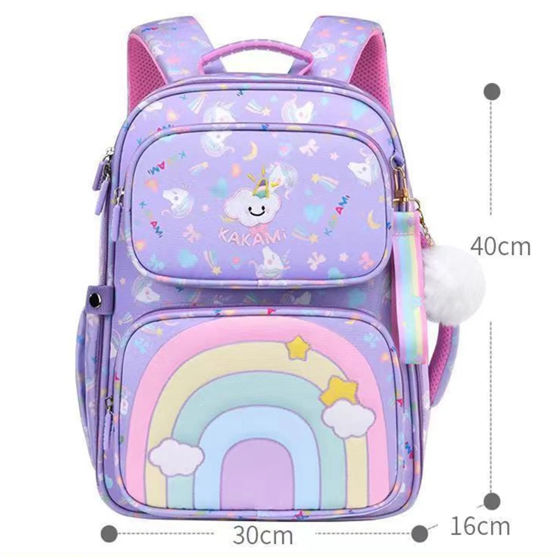 Ортопедические ранцы для начальной школы девочек детский рюкзак с радужным