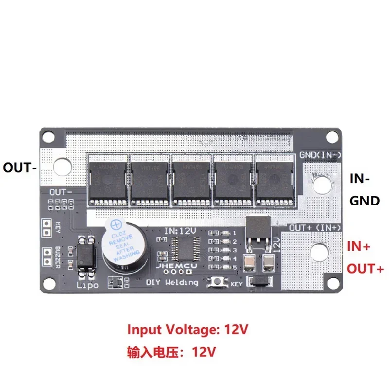 Фото Плата управления JHEMCU 12V для точечной сварки LiPo аккумуляторов 18650, 26650, 32650, высокотоковый точечный сварочный аппарат для радиоуправляемых моделей, DIY-проектов, самолетов, лодок, автомобилей №4
