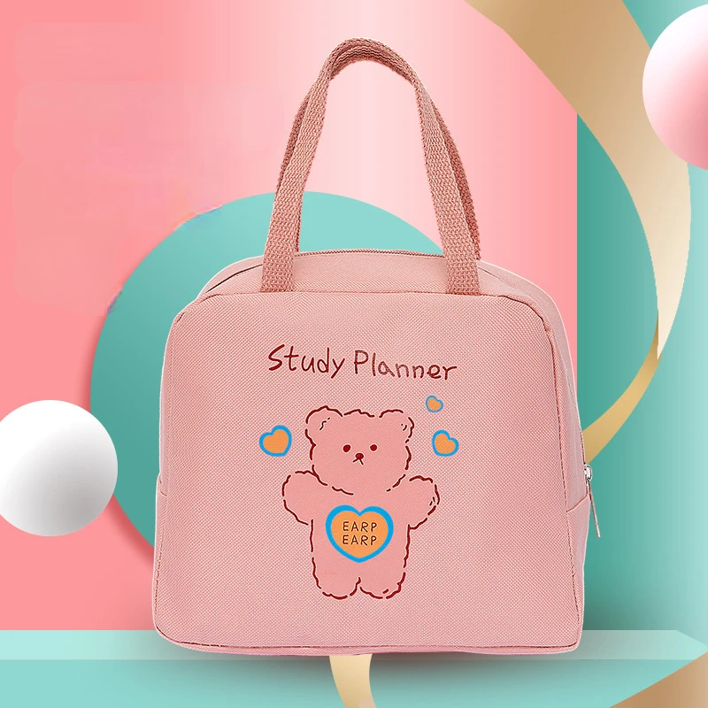 

New Cute Bear Lunch Bag Fresh Food Portable Lunch Bags for Children Insulation Lonchera Bolsas De Almuerzo Sac Isotherme Cooler