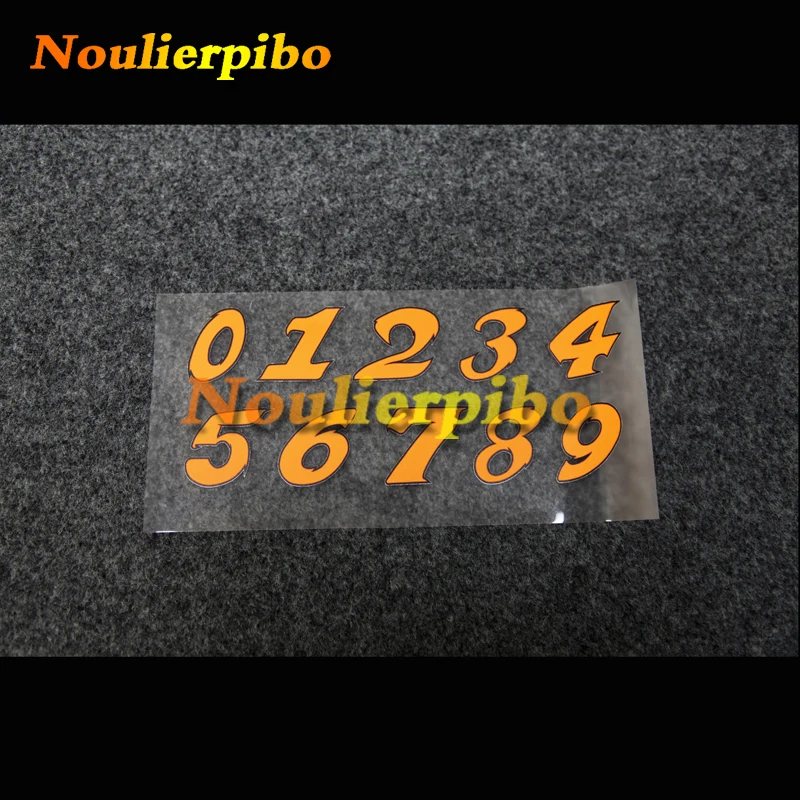 

Orange Word Black Frame Digital Car Sticker Popular Sticker Arabic Numerals PVC Vinyl Transparent Motorcycle Helmet Racing
