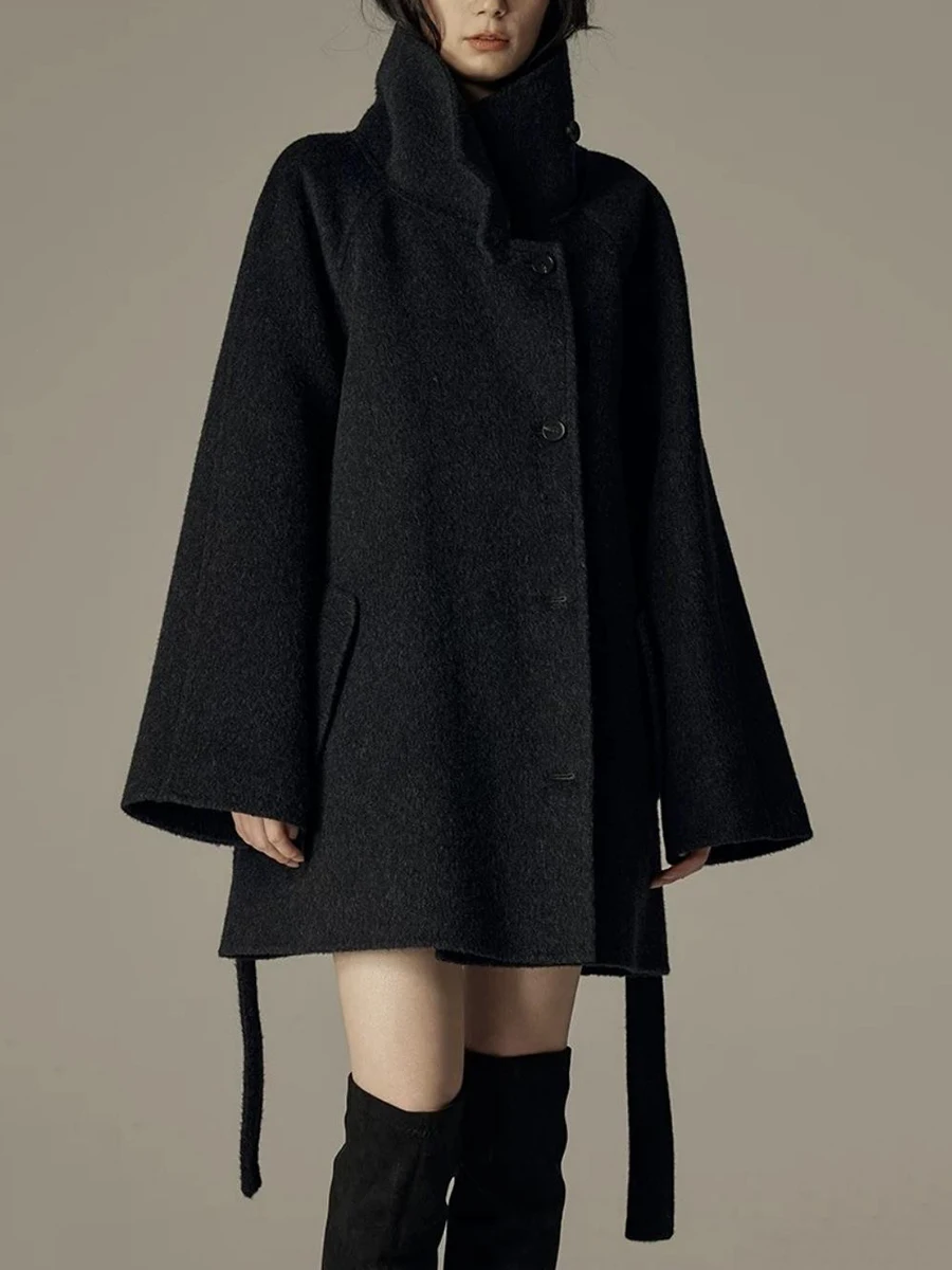 CHICEVER винтажное пальто со сращенными карманами для женщин лоскутное с лацканами и