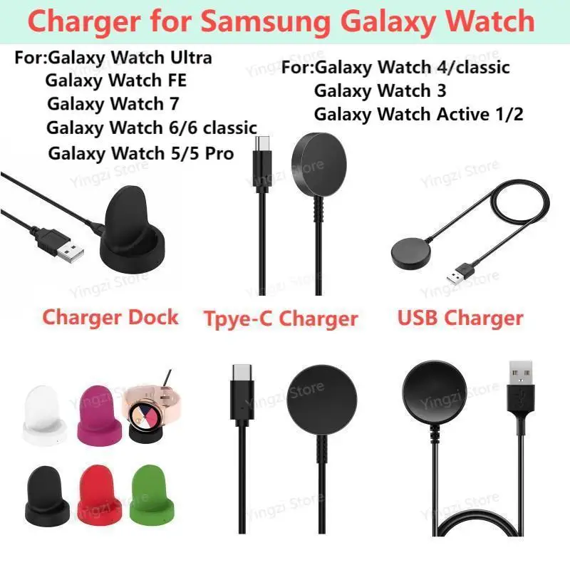 USB TYPC-C Magnetic Charger For Samsung Watch Ultra Charging Dock Galaxy 7 FE 6 Classic 5 5pro 4 Class 3 Active 1 2