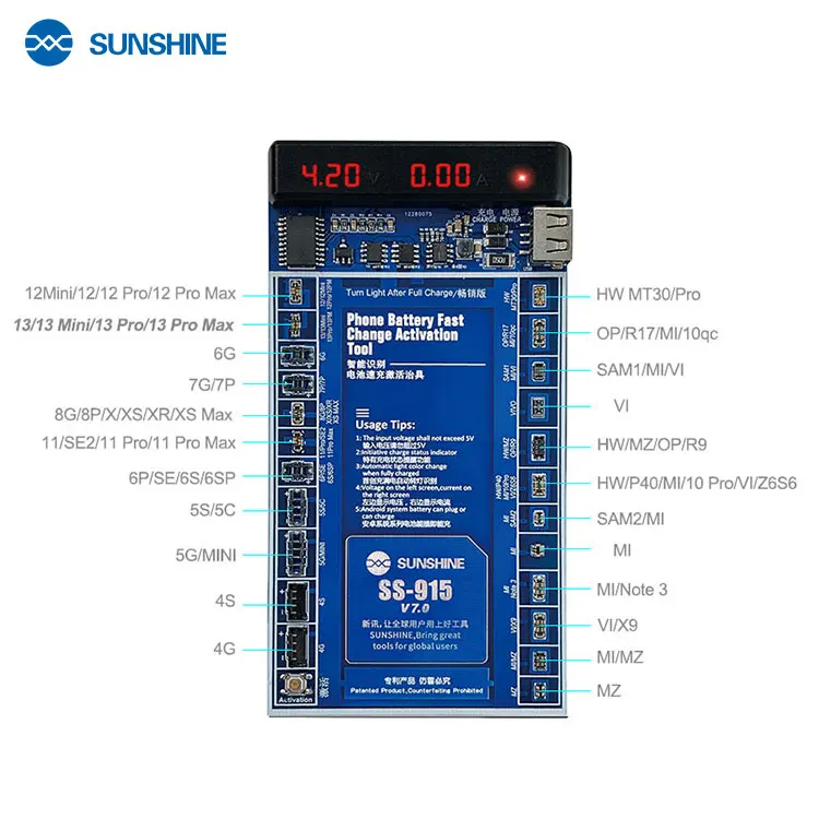 SS-915 universal battery activation board quick charging with USB cable iPhone Samsung Android cell phone Repair tool | Инструменты