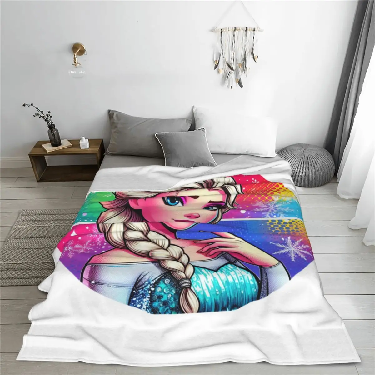Frozen Princess Elsa Blanket Picnic Flannel Throw For Bedroom Warm Soft Design Quality Bedspread Birthday Gift