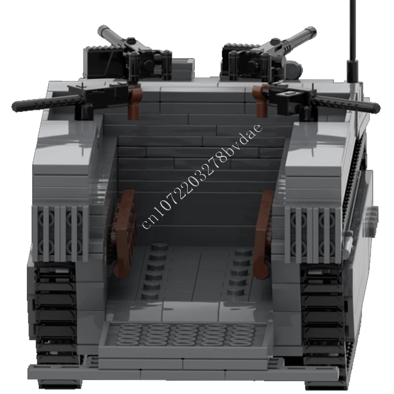 589 шт. MOC WW2 военное оружие серии Panzer LVT-4 посадка модель бронеавтомобиля