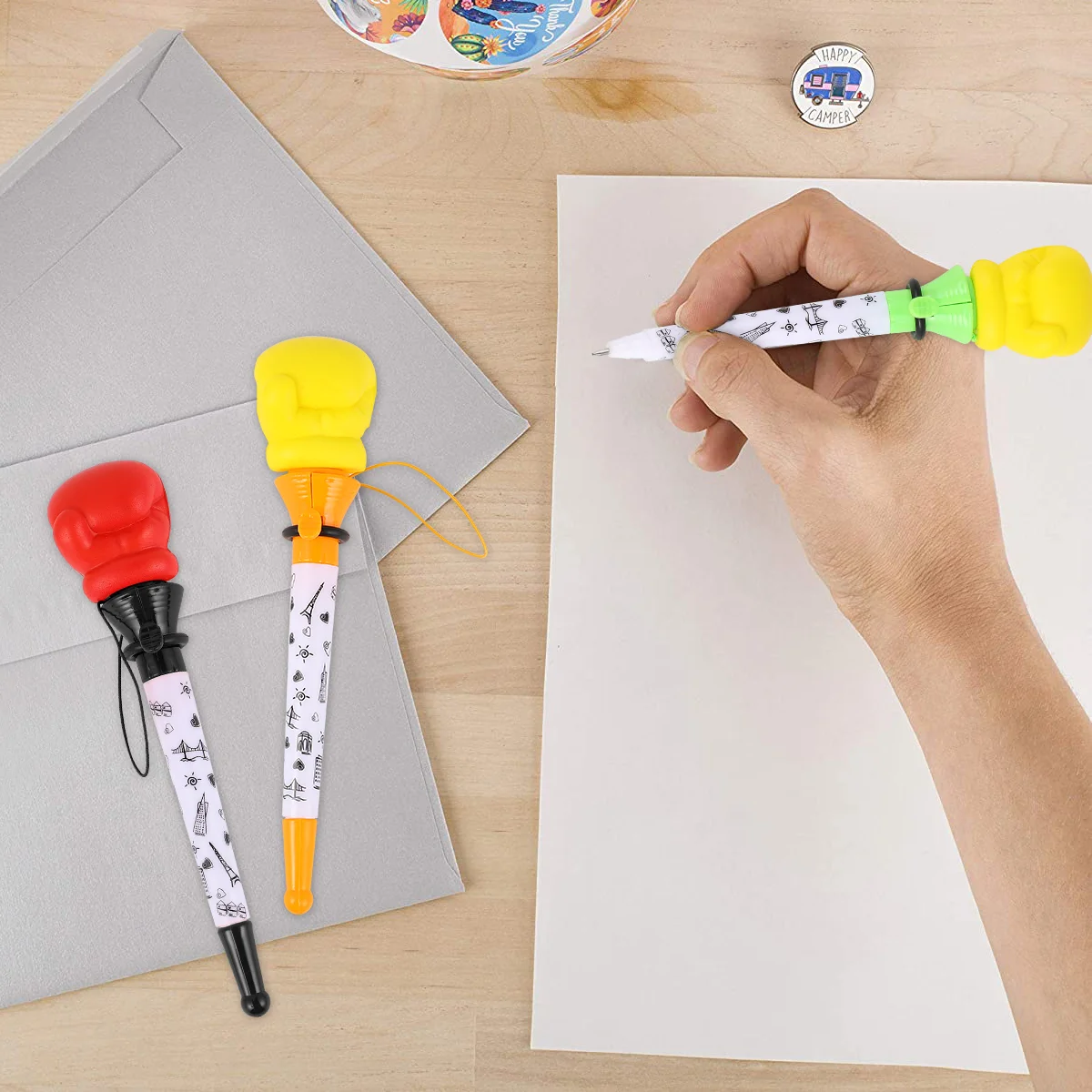 

6pcs Students Stationery Signing Pen Writing Pen Fist Design Ballpoint Pens