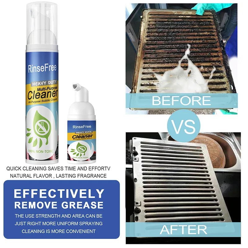 

Kitchen Grease Foam Cleaner Heavy Oily Stain Remover All-Purpose Bubble Cleaner Kitchenware Cleaning 30ml/100ml Clean Etergent