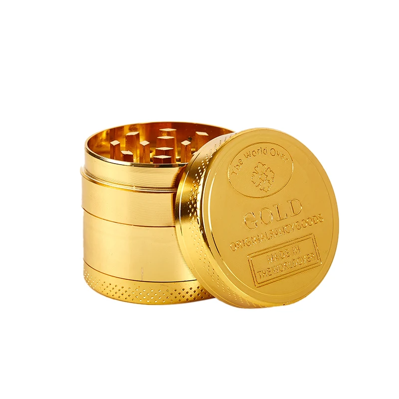 Herb Grinder 3 Layer 4 Parts Zinc Alloy 40mm Tobacco Crusher Gold Grinder Herbal Crusher Hookah Pipe Smoke Accessories images - 6