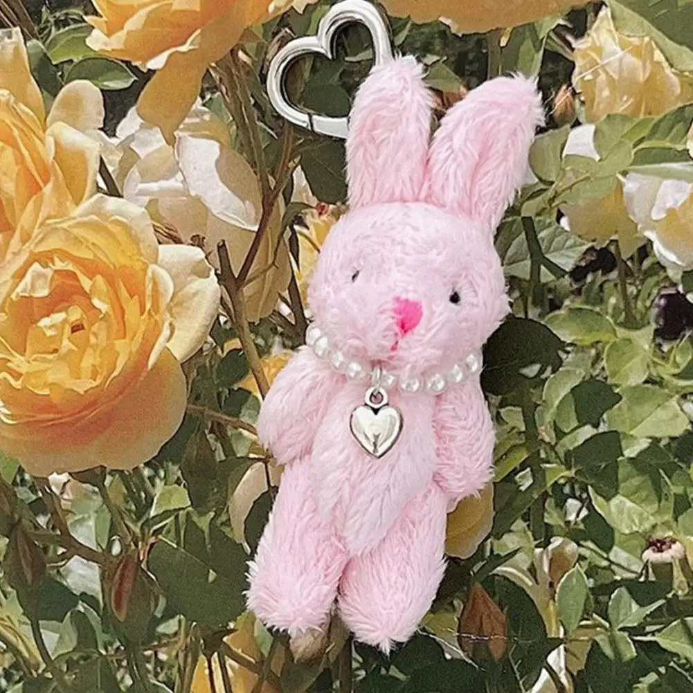 

Милый розовый кролик, плюшевая кукла, брелоки, имитация мини, Мягкий Кролик, игрушка, кулон, любовь, сердце, брелок для детей, Детский плюшевый