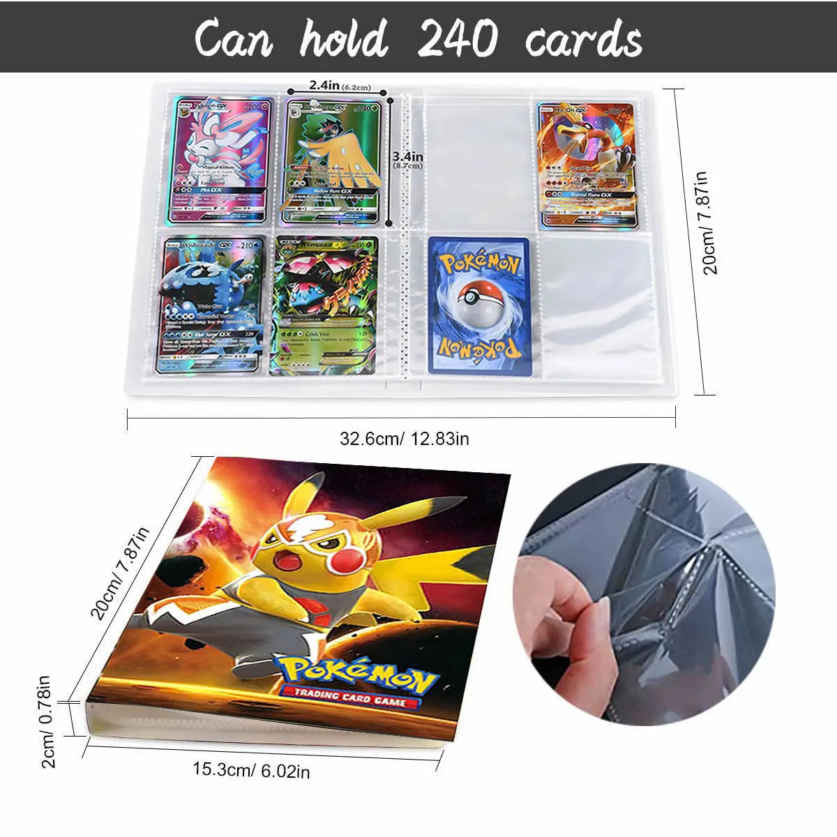 Фото Альбом для карт Pokemon, 240 шт., Аниме игра GX, для коллекционеров, папка, список топ-загруженных игрушек, подарки для детей №3