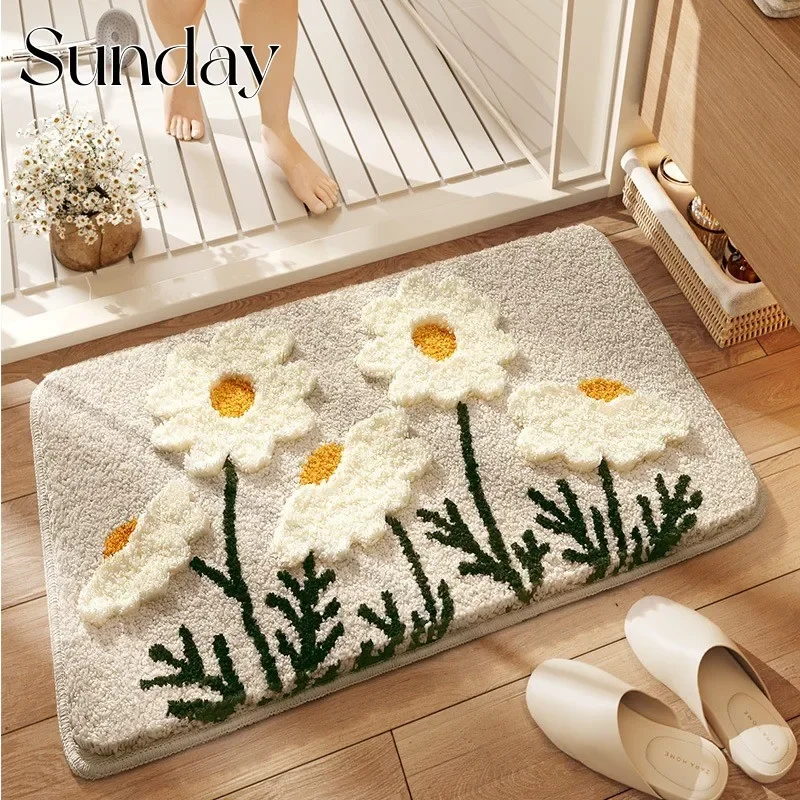 3D Флокированный ковер с цветами высококачественный пушистый мягкий коврик для