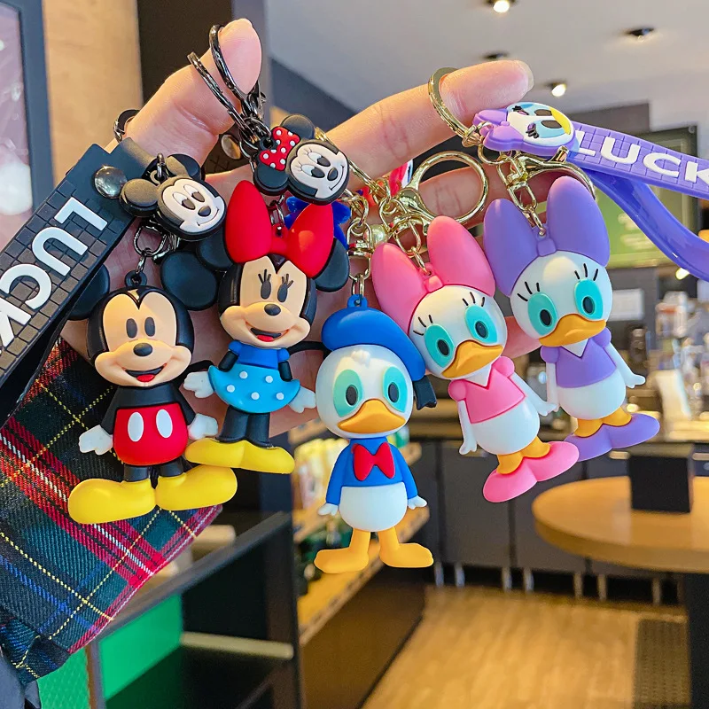 

Disney Anime Figure Mickey Minnie Mouse Daisy Duck Winnie the Pooh Piglet Tigger Stitch Kawaii Keychain Bag Pendant Toy Gift