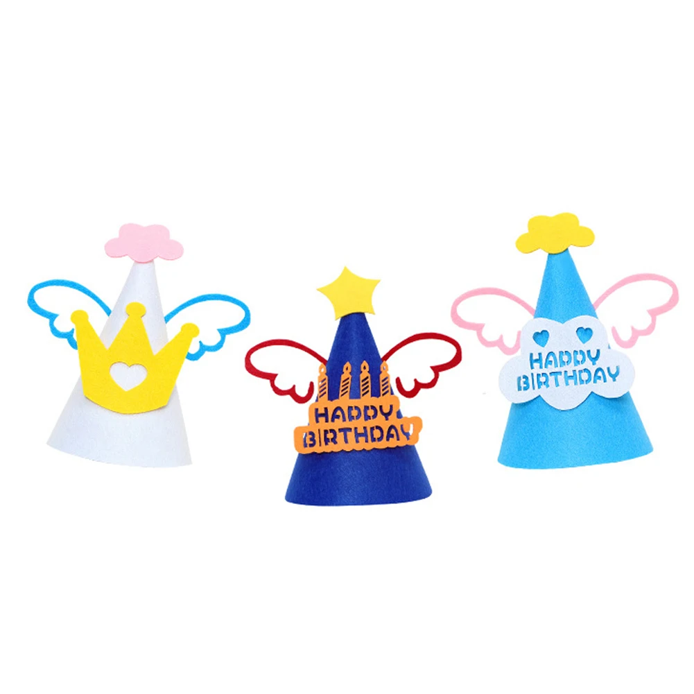 

Ins Crown Birthday Hat With Wing Stars Adult Children Felt Party Hats Party Decor Kids Accessories Happy Birthday Decoration