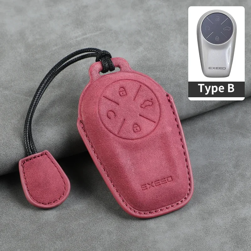 

Кожаный чехол для автомобильного ключа, длинный стиль для Chery EXEED LX TXL AtlantiX ET ES VX, автомобильный брелок-держатель, брелок