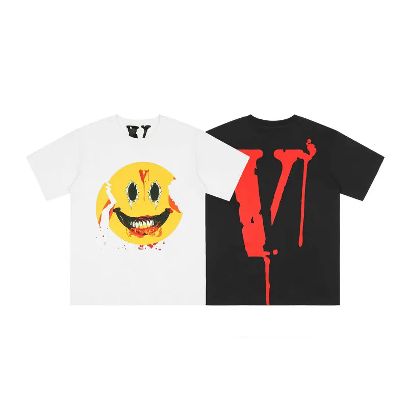 

VLONE Summer Men T-shirt High Quality Clothing Men Smiley TShirt Horror Man Short Sleeve Casual Top European Size S-XL