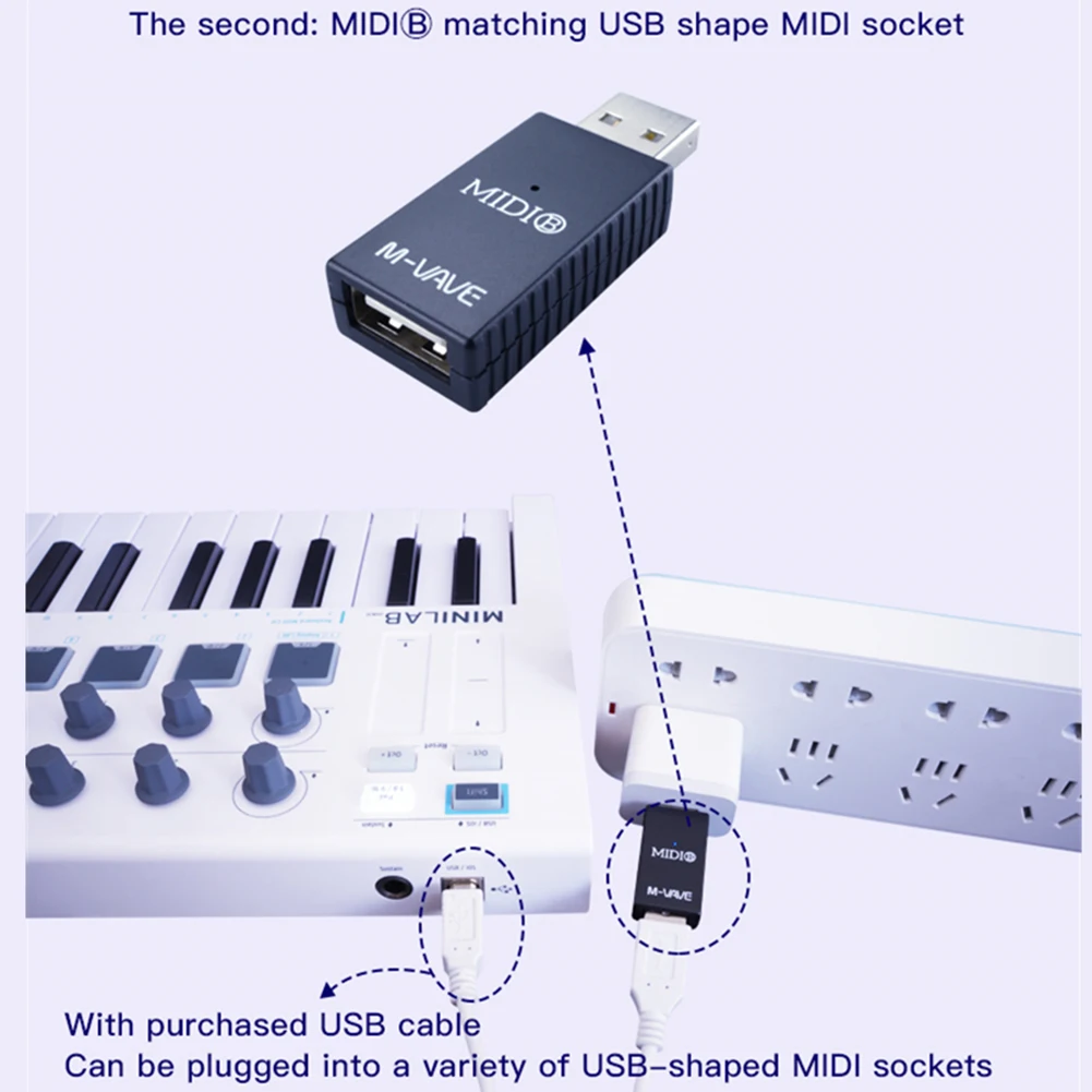 

Wireless Transmission MIDI Cable Point-to-point Connection Safe Stable