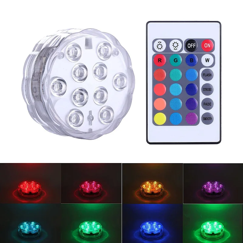 

Водонепроницаемый разноцветный погружной светодиодный светильник, подводная Ночная лампа с дистанционным управлением, погружной светиль...