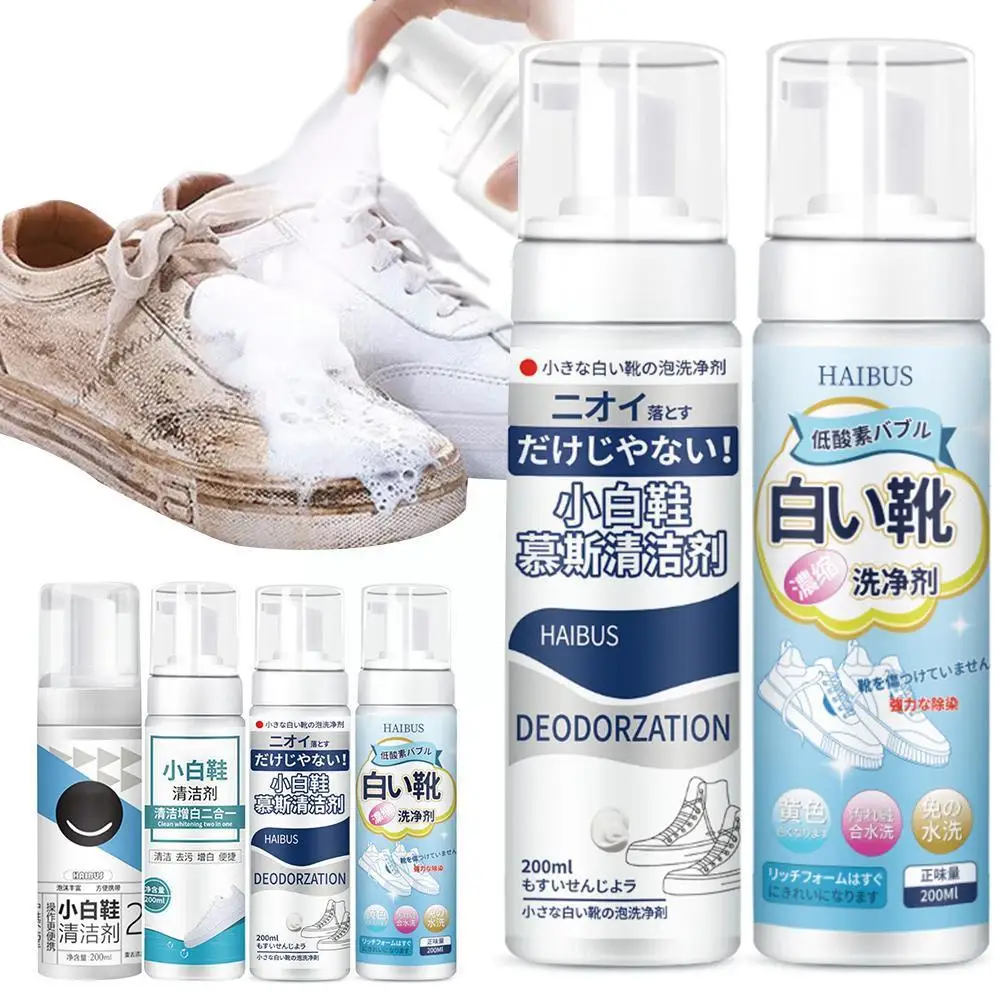 

200ml Portable White Shoes Cleaning Whitening Tool Shoes Whiten Cleaner Refreshed Polish Tool For Casual Shoe Sneakers F3K3