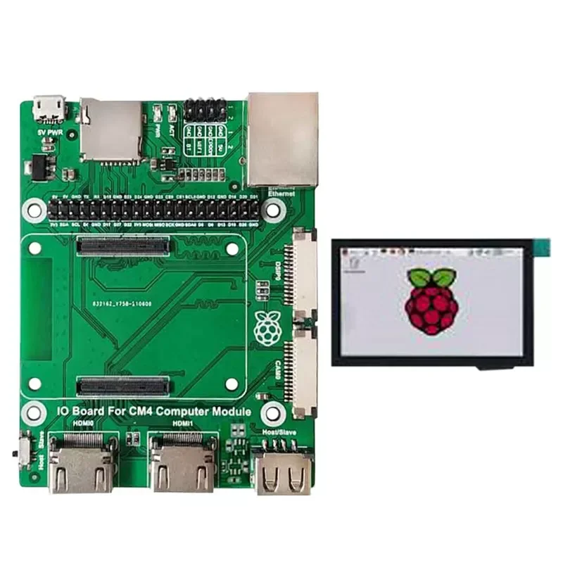 

Плата ввода-вывода для CM4, компьютерный модуль для Raspberry Pi 4B, плата расширения, двойная плата ввода-вывода HDMI